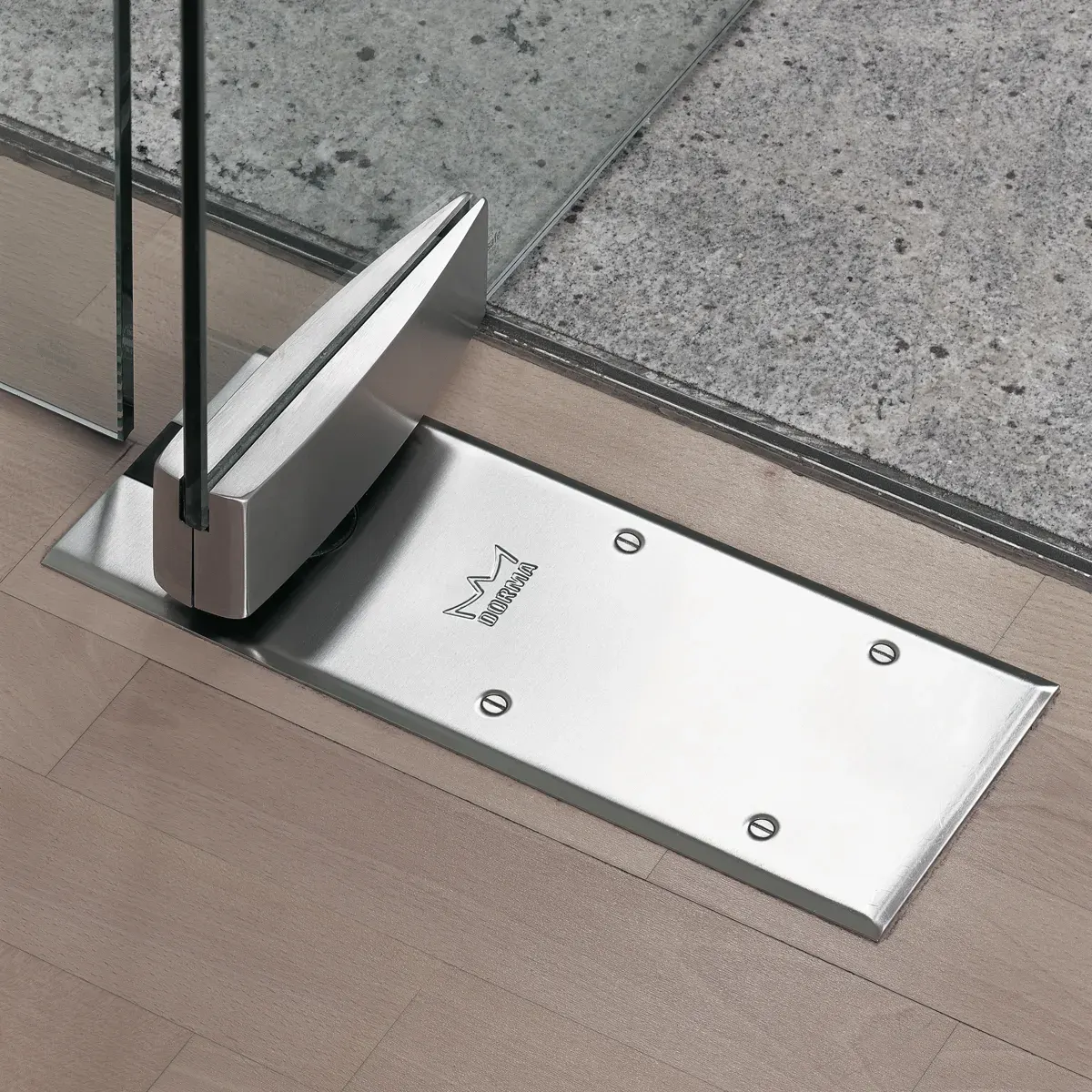 Freno hidráulico de suelo para puerta de vidrio